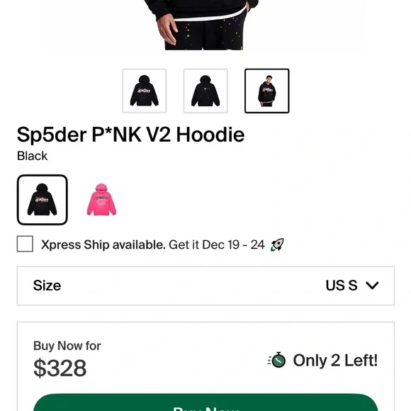 Black Spider Hoodie $340 Retail Small - Picture 4 of 4